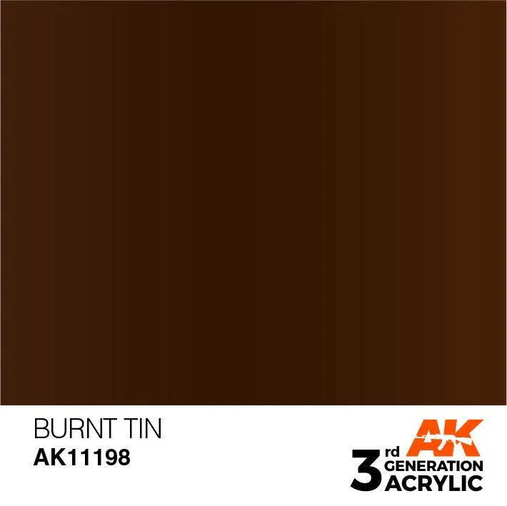 AK Interactive AK11198 3G Burnt Tin Acrylic Paint 17ml - A-Z Toy Hobby