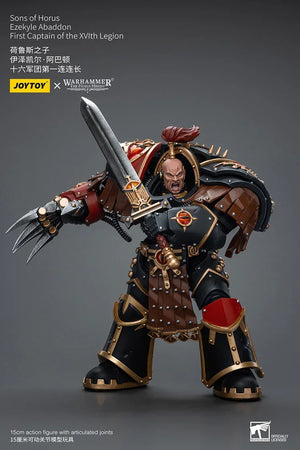 Joy Toy Warhammer 40K Sons of Horus Ezekyle Abaddon First Captain of the XVIth Legion 1/18 Action Figure - A-Z Toy Hobby