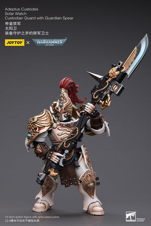 Joy Toy Warhammer 40K Adeptus Custodes Solar Watch Custodian Guard with Guardian Spear 1/18 Action Figure - A-Z Toy Hobby