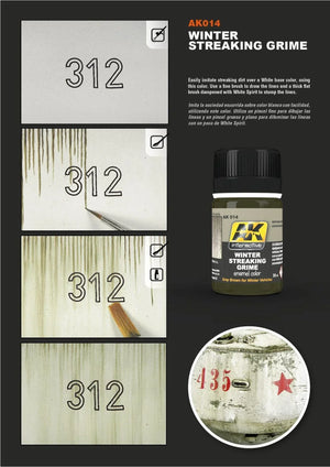 AK Interactive AK014 Weathering Winter Streaking Grime Enamel 35ml - A-Z Toy Hobby