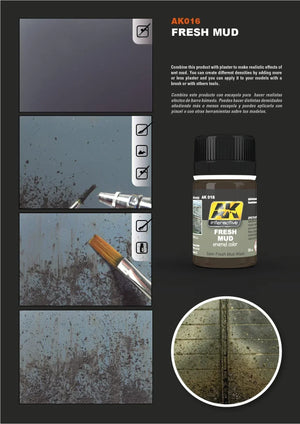 AK Interactive AK016 Weathering Fresh Mud Enamel 35ml - A-Z Toy Hobby