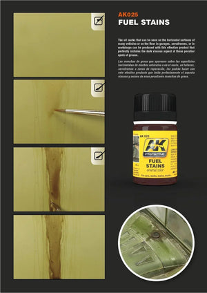 AK Interactive AK025 Weathering Fuel Stains Enamel 35ml - A-Z Toy Hobby