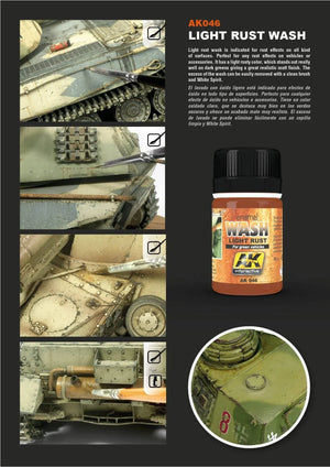 AK Interactive AK046 Weathering Light Rust Wash Enamel 35ml - A-Z Toy Hobby