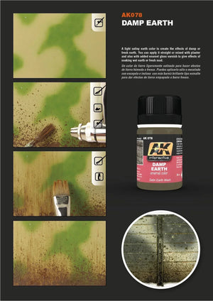 AK Interactive AK078 Weathering Damp Earth Enamel 35ml - A-Z Toy Hobby