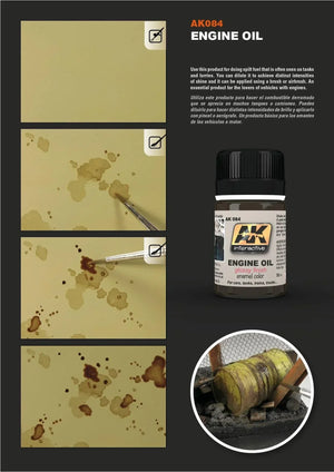 AK Interactive AK084 Weathering Fresh Engine Oil Enamel 35ml - A-Z Toy Hobby