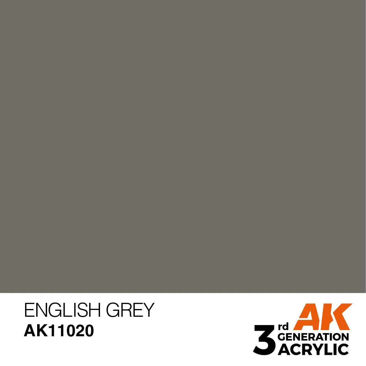 AK Interactive AK11020 3G English Gray Acrylic Paint 17ml - A-Z Toy Hobby