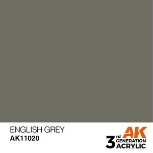 AK Interactive AK11020 3G English Gray Acrylic Paint 17ml - A-Z Toy Hobby