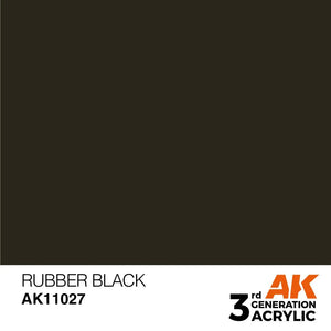 AK Interactive AK11027 3G Rubber Black Acrylic Paint 17ml - A-Z Toy Hobby