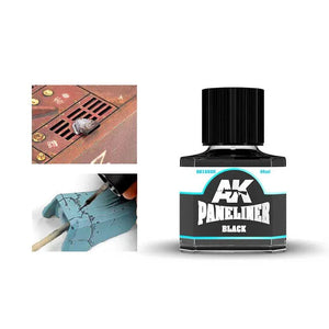 AK Interactive AK12020 Black Paneliner Enamel 40ml - A-Z Toy Hobby