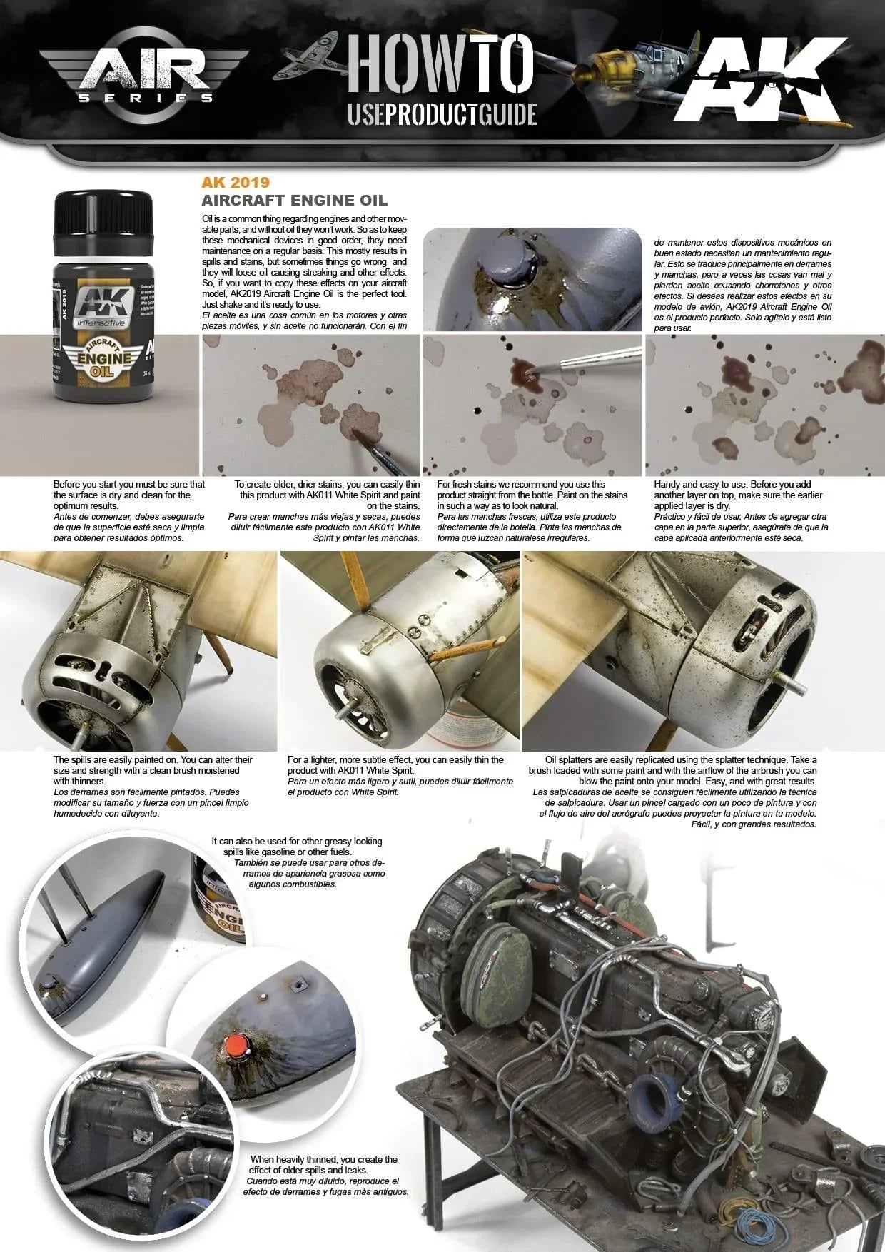 AK Interactive AK2019 Weathering Aircraft Engine Oil Enamel 35ml - A-Z Toy Hobby