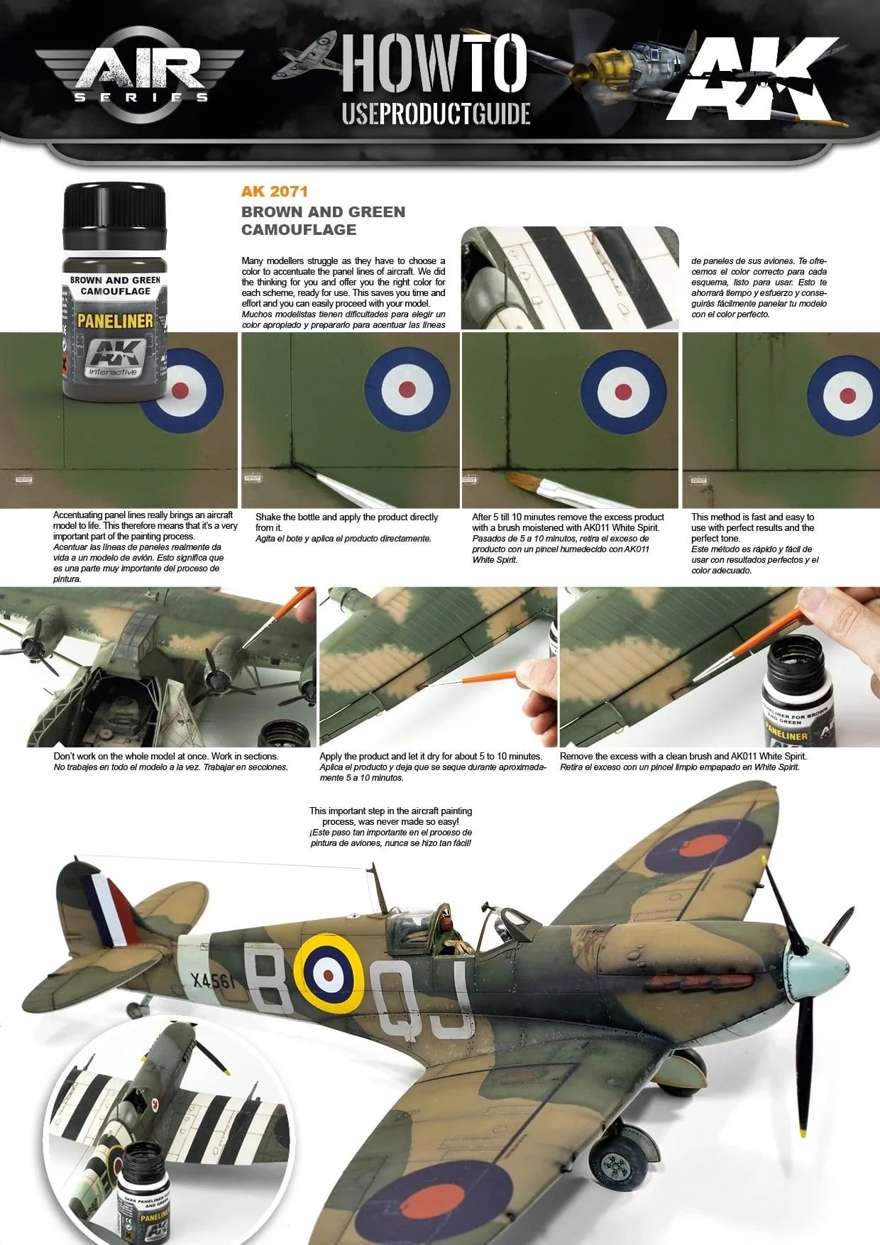 AK Interactive AK2071 Weathering Paneliner For Brown And Green Camouflage Enamel 35ml - A-Z Toy Hobby