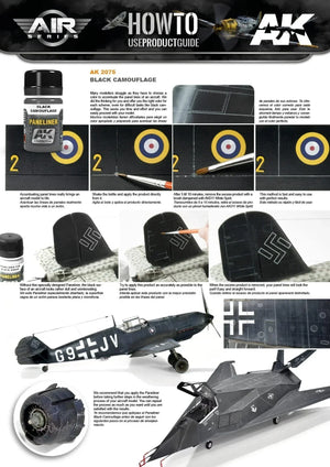 AK Interactive AK2075 Weathering Paneliner For Black Camouflage Enamel 35ml - A-Z Toy Hobby