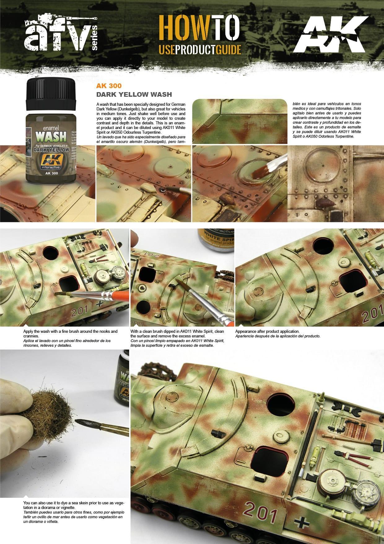 AK Interactive AK300 Weathering Dark Yellow Wash Enamel 35ml - A-Z Toy Hobby