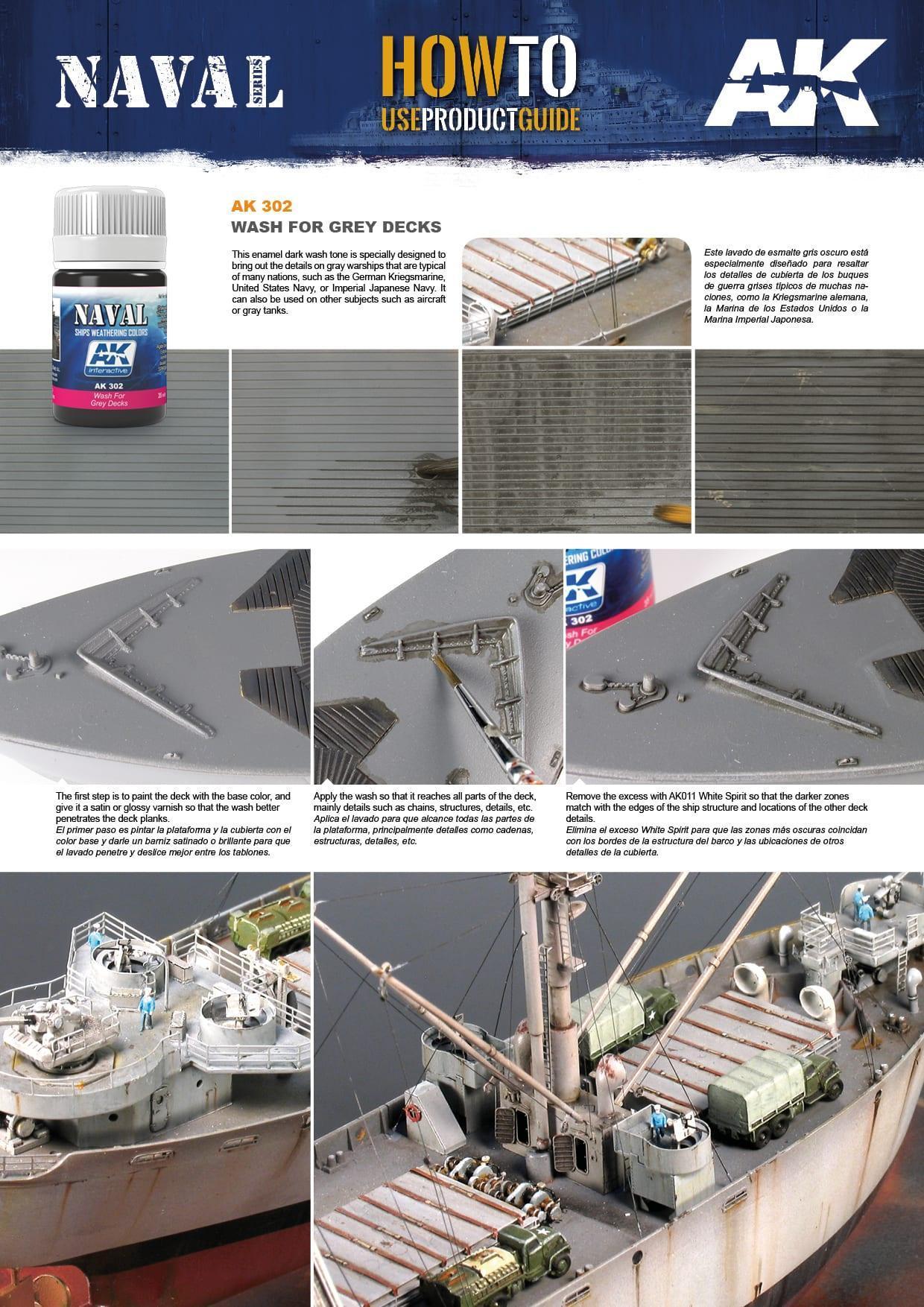 AK Interactive AK302 Weathering Naval Wash For Gray Deck Enamel 35ml - A-Z Toy Hobby