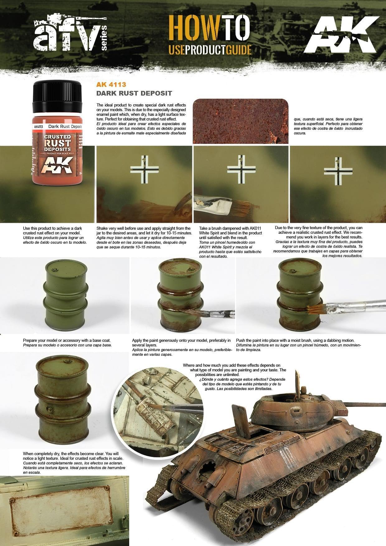 AK Interactive AK4113 Weathering Dark Rust Deposits Enamel 35ml - A-Z Toy Hobby