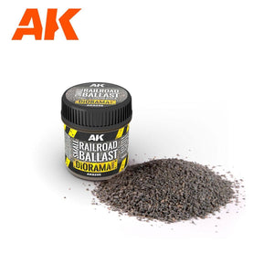 AK Interactive AK8256 Diorama Small Railroad Ballast 100ml - A-Z Toy Hobby