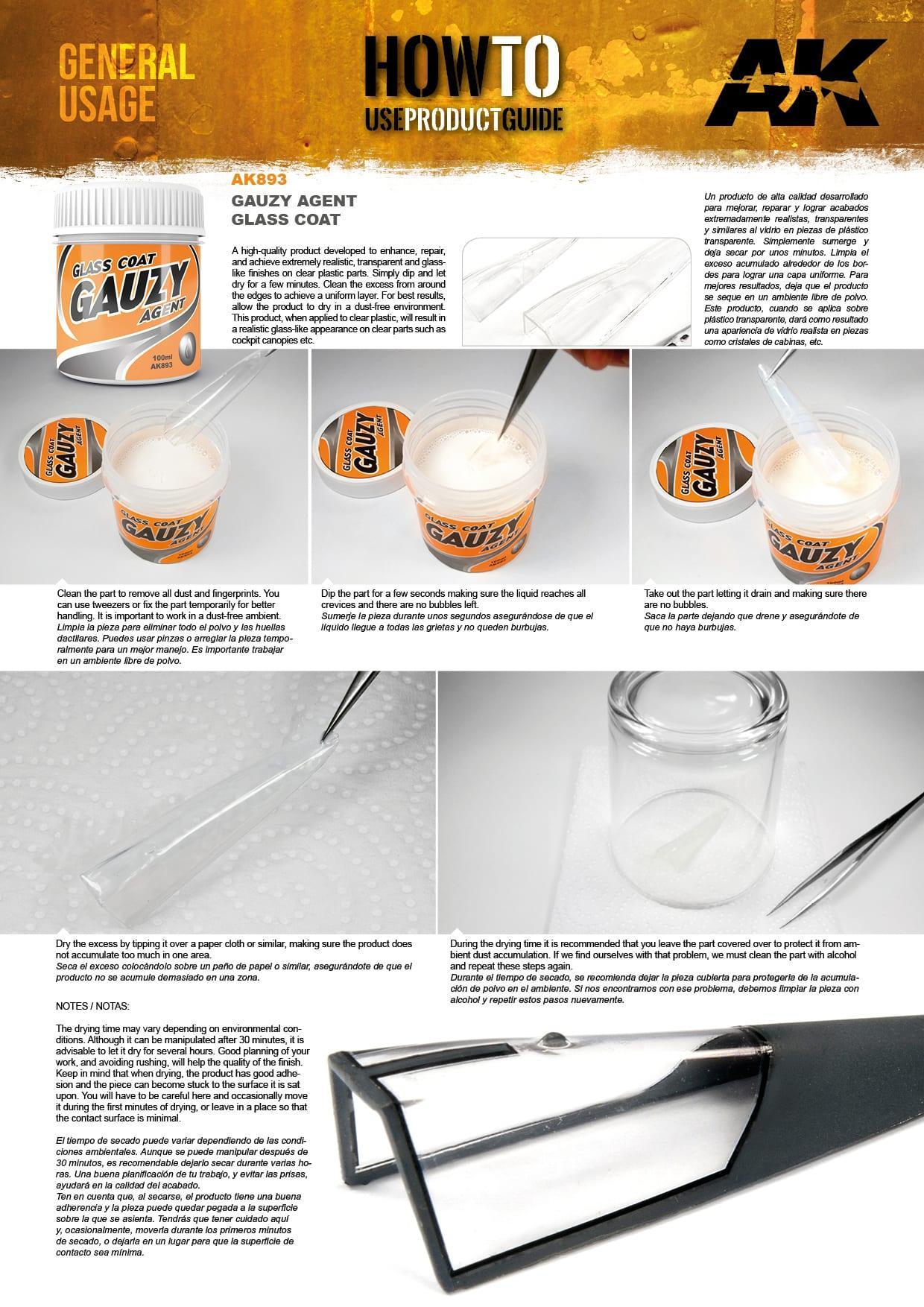 AK Interactive AK893 Gauzy Agent Glass Coat 100ml - A-Z Toy Hobby