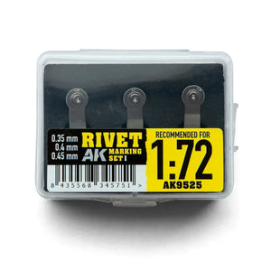 AK Interactive AK9525 Rivet Marking Set 1 (Recommended for 1/72) - A-Z Toy Hobby