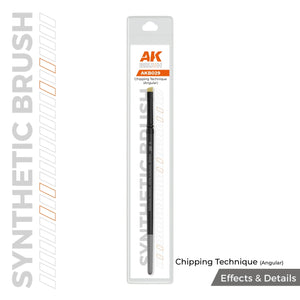 AK Interactive AKB029 Chipping Technique (Angular) Brush - A-Z Toy Hobby