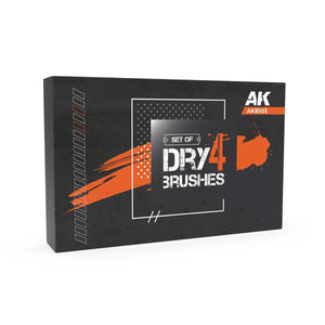 AK Interactive AKB103 Dry Brush Set (4pcs) - A-Z Toy Hobby