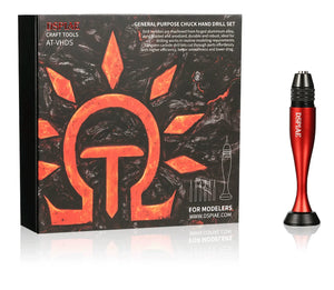 DSPIAE Aluminum Chuck Hand Drill Set with 10 Tungsten Drill Bits AT-VHDS - A-Z Toy Hobby