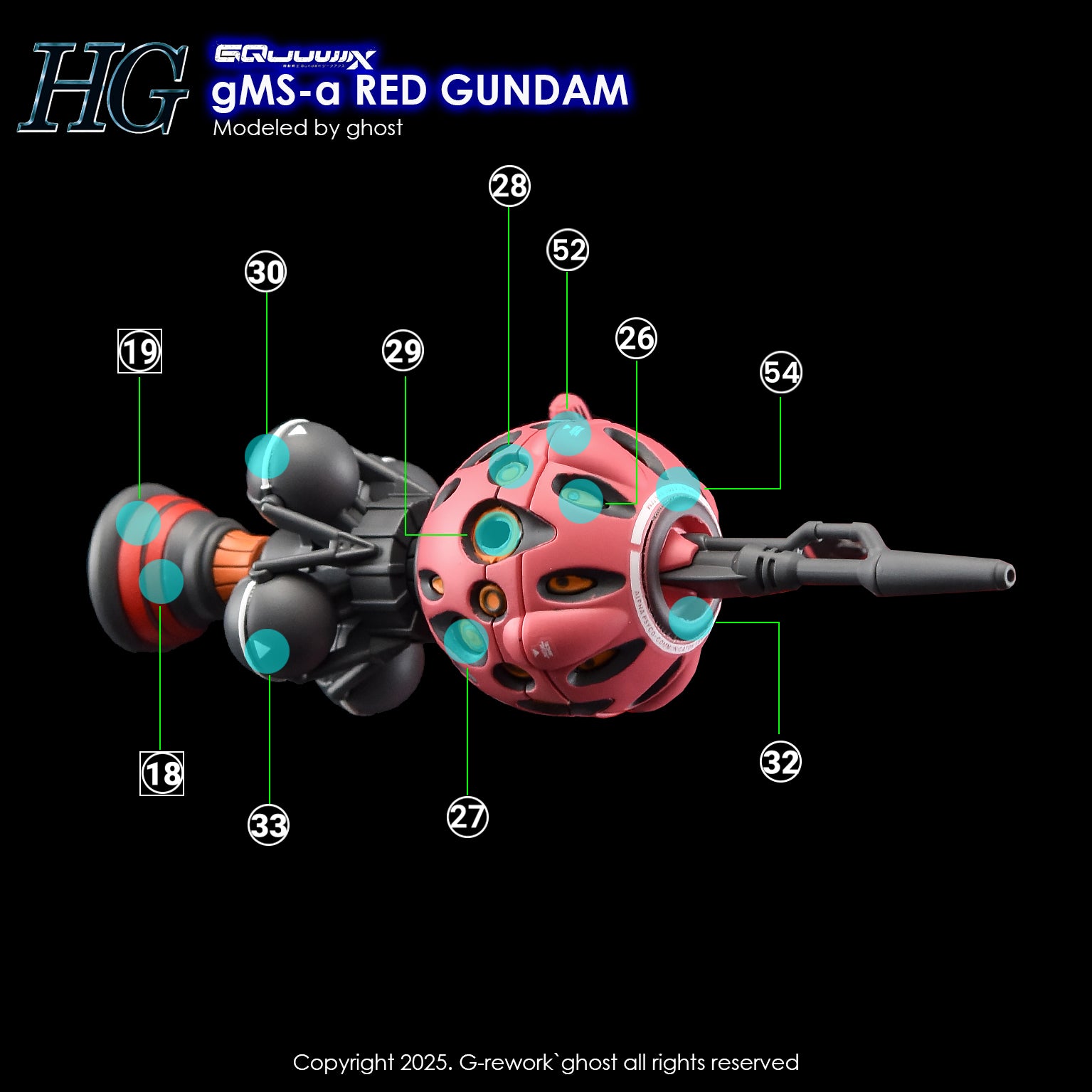 G-Rework Water Decal For HGGQX Red Gundam Expansion Set