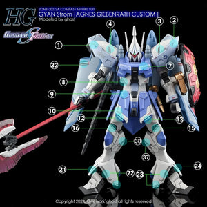 G-Rework Water Decal For HG Gyan Strom - A-Z Toy Hobby