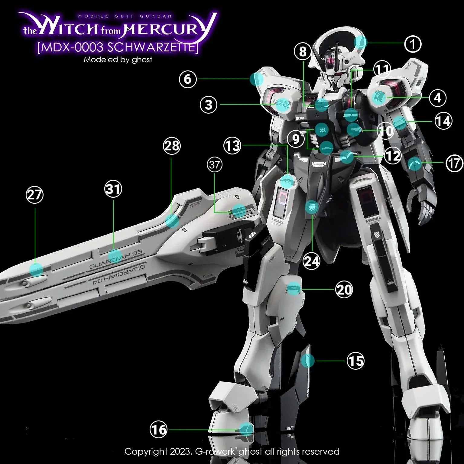 G-Rework Water Decal For HG Schwarzette - A-Z Toy Hobby