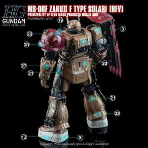 G-Rework Water Decal For HG Zaku II Solari - A-Z Toy Hobby