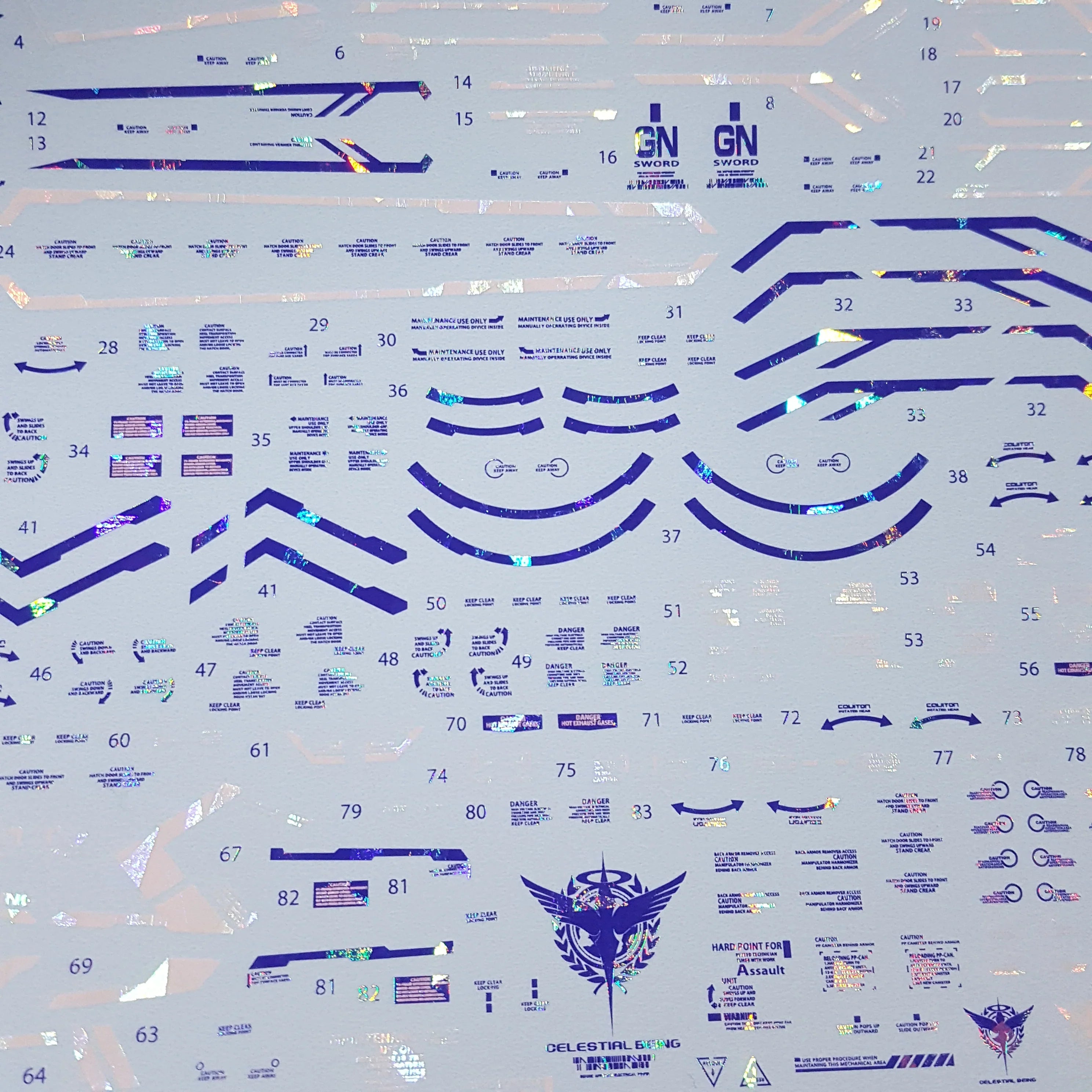 Delpi Holo Water Decal For PG Exia - A-Z Toy Hobby