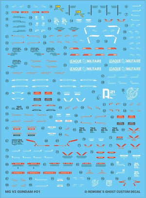 G-Rework Water Decal For MG V2 Gundam Ver. Ka - A-Z Toy Hobby