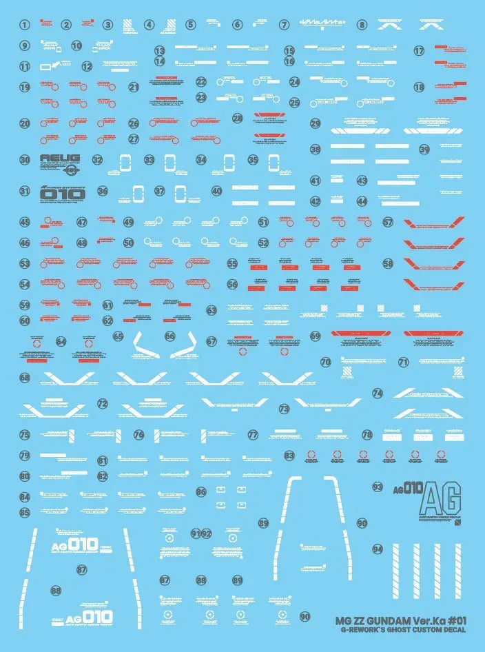 G-Rework Water Decal For MG ZZ Ver. Ka + Enhanced Expansion Parts