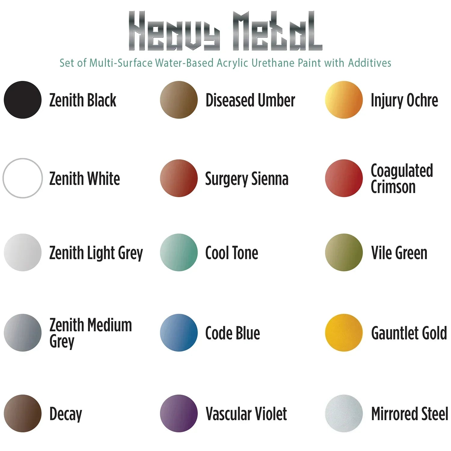 Iwata Medea NuWorlds Paints Heavy Metal Set MNW100