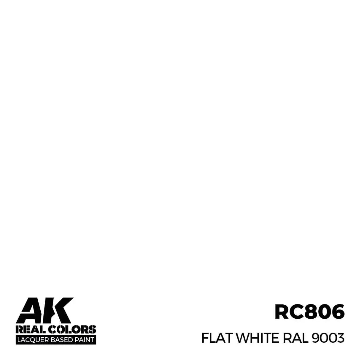 AK Interactive RC806 Real Colors Flat White RAL 9003 Paint 17ml - A-Z Toy Hobby