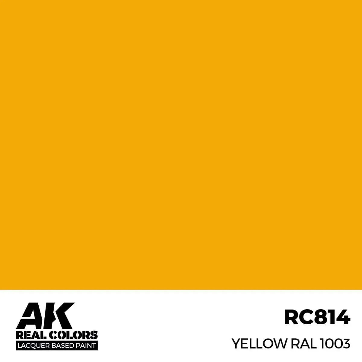 AK Interactive RC814 Real Colors Yellow RAL 1003 Paint 17ml - A-Z Toy Hobby