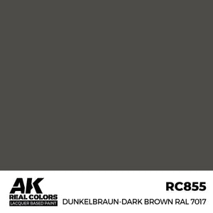 AK Interactive RC855 Real Colors Dunkelbraun-Dark Brown RAL 7017 Paint 17ml - A-Z Toy Hobby