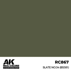 AK Interactive RC867 Real Colors Slate No.34 (BS381) Paint 17ml - A-Z Toy Hobby