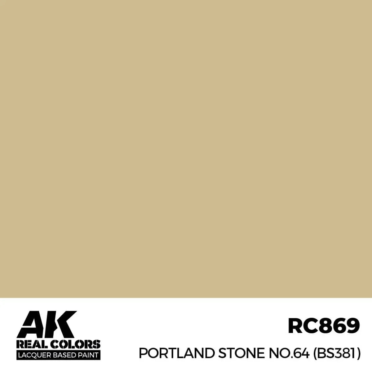 AK Interactive RC869 Real Colors Portland Stone No.64 (BS381) Paint 17ml - A-Z Toy Hobby