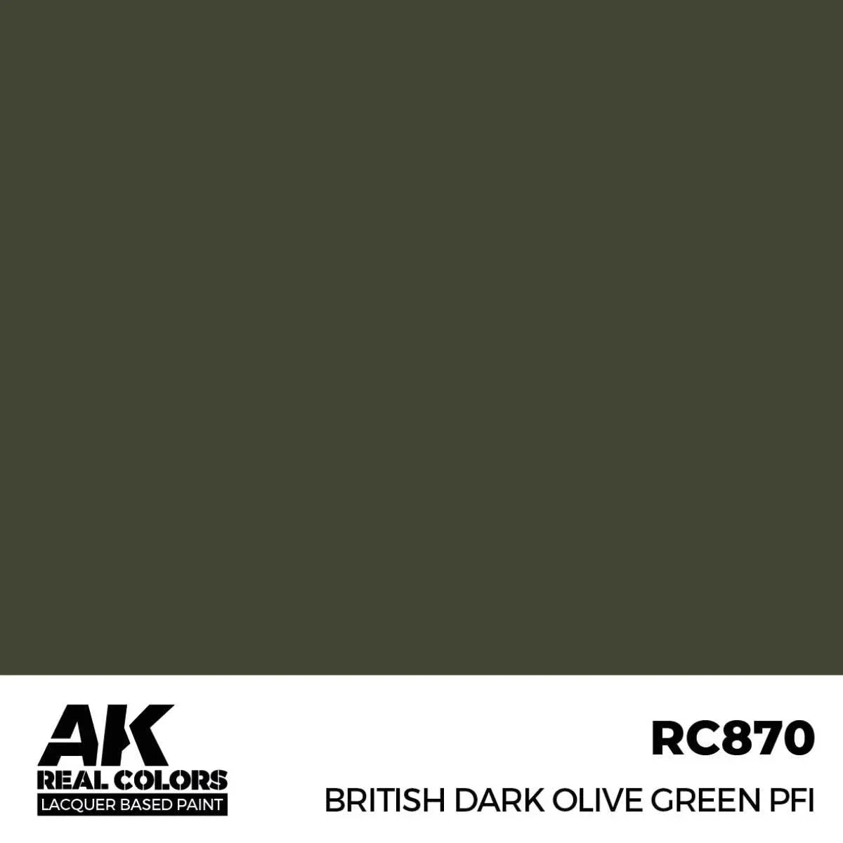 AK Interactive RC870 Real Colors British Dark Olive Green PFI Paint 17ml - A-Z Toy Hobby