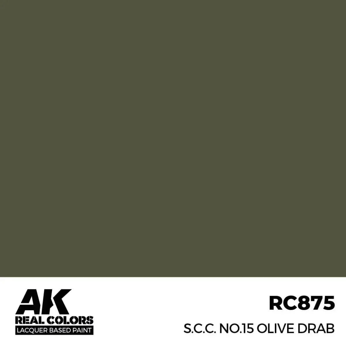 AK Interactive RC875 Real Colors S.C.C. No.15 Olive Drab Paint 17ml - A-Z Toy Hobby