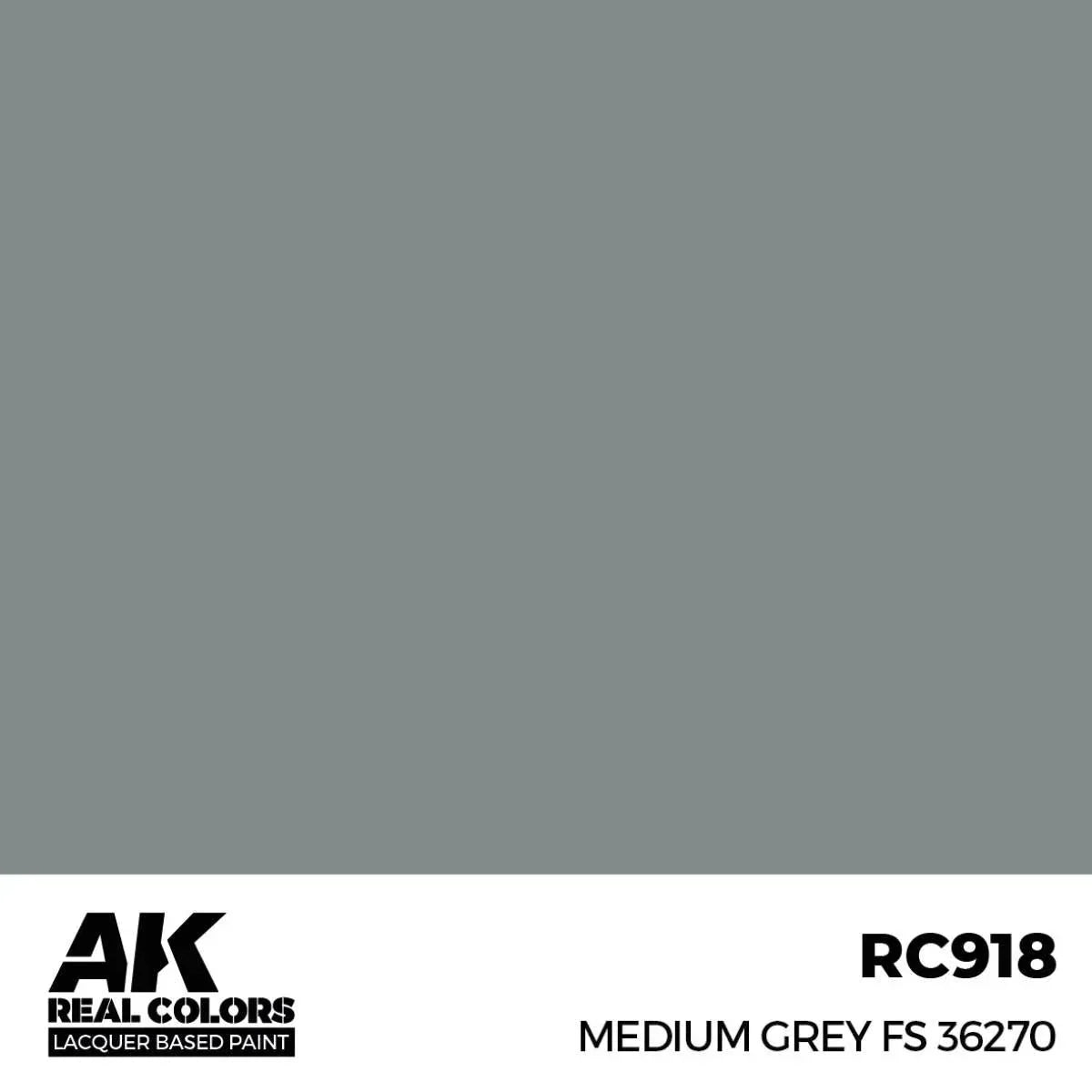 AK Interactive RC918 Real Colors Medium Grey FS 36270 Paint 17ml - A-Z Toy Hobby