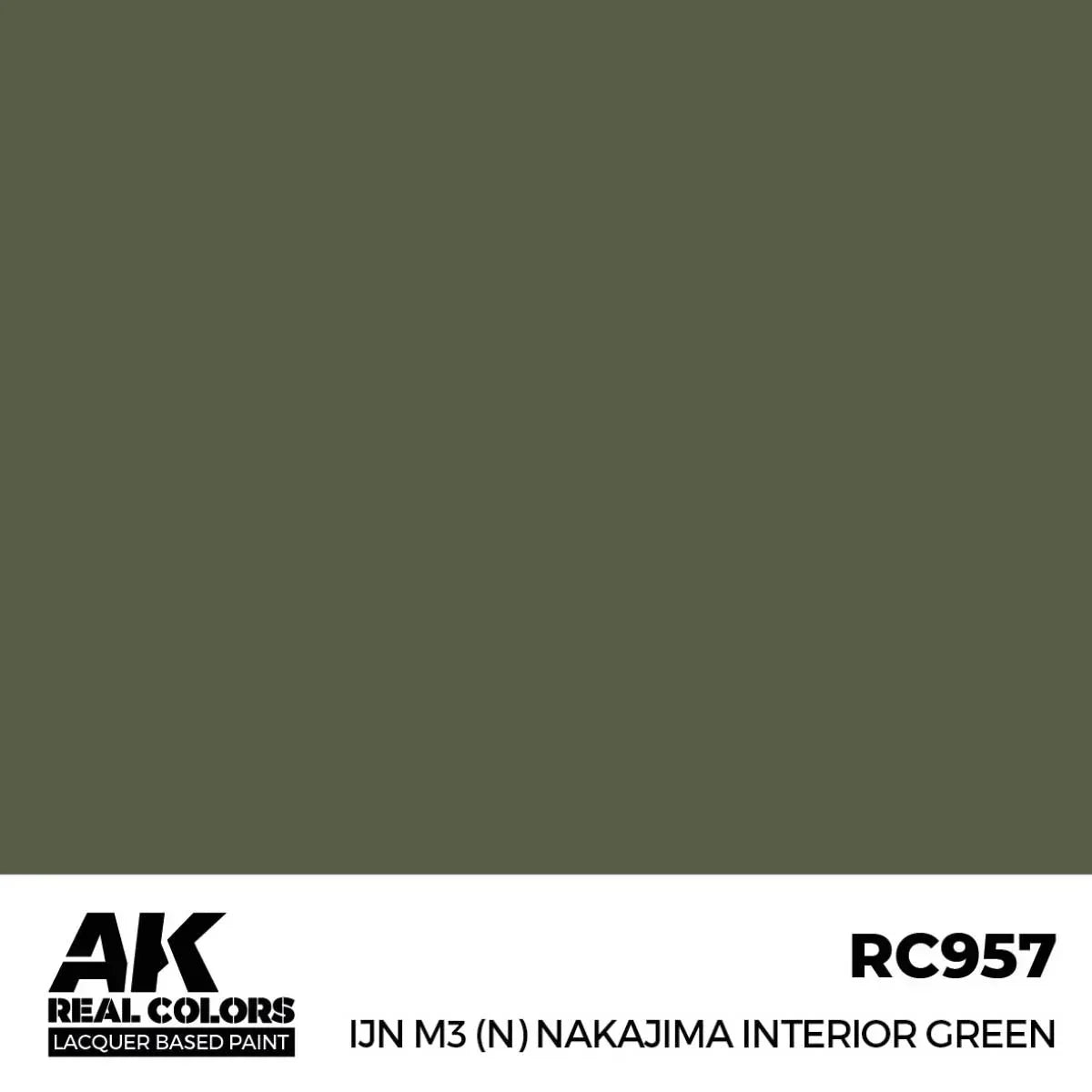 AK Interactive RC957 Real Colors IJN M3(N) Nakajima Interior Green Paint 17ml - A-Z Toy Hobby