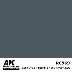 AK Interactive RC969 Real Colors RAF Extra Dark Sea Grey BS381C/640 Paint 17ml - A-Z Toy Hobby
