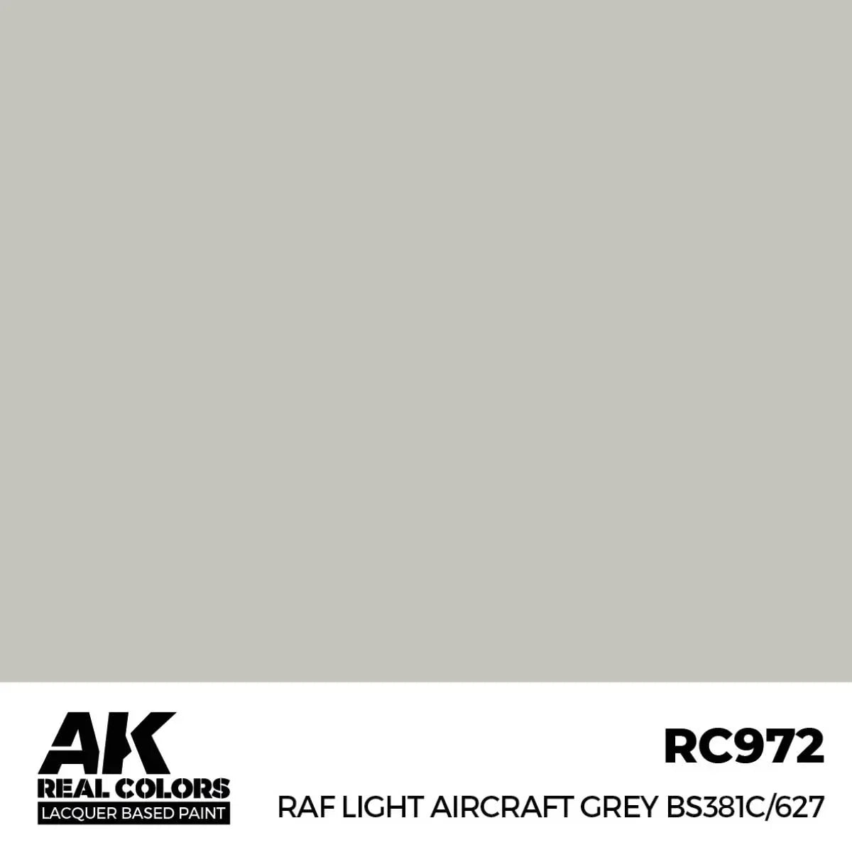 AK Interactive RC972 Real Colors RAF Light Aircraft Grey BS381C/627 Paint 17ml - A-Z Toy Hobby