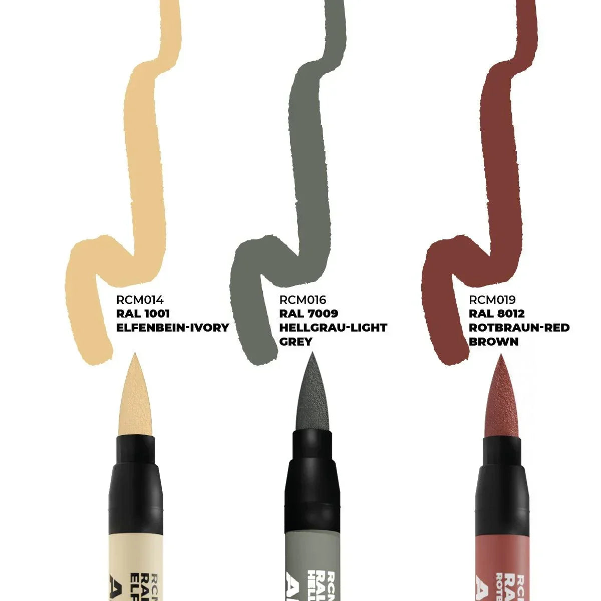 AK Interactive RCM107 RC Markers Set - German Tanks Interior Colors (3pcs) - A-Z Toy Hobby
