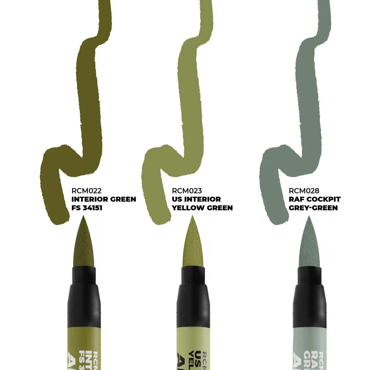 AK Interactive RCM109 RC Markers Set - WWII Allied Aircraft Cockpit Colors (3pcs) - A-Z Toy Hobby