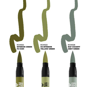 AK Interactive RCM109 RC Markers Set - WWII Allied Aircraft Cockpit Colors (3pcs) - A-Z Toy Hobby