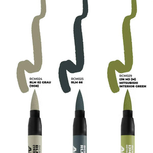 AK Interactive RCM110 RC Markers Set - WWII Axis Aircraft Cockpit Colors (3pcs) - A-Z Toy Hobby