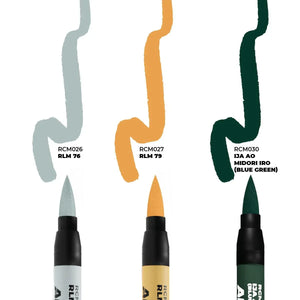 AK Interactive RCM111 RC Markers Set - WWII Axis Aircraft Squiggle Camouflage Colors (3pcs) - A-Z Toy Hobby