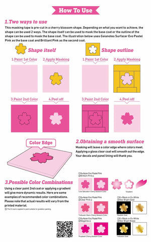 HIQParts Sakura Shape Painting Masking Tape (3pcs) - A-Z Toy Hobby